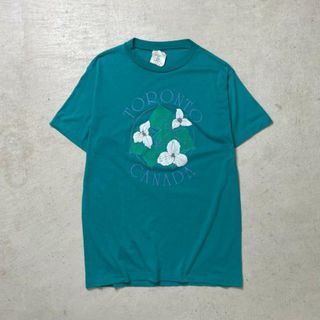 90年代 カナダ製 TRONT CANADA スーベニア プリントTシャツ メンズL(Tシャツ/カットソー(半袖/袖なし))