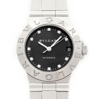 ブルガリ(BVLGARI)の内部点検済 BVLGARI ブルガリ ディアゴノ スポーツ 11Pダイヤ LCV29S ダイヤモンド デイト 黒 ブラック SS ステンレス レディース 自動巻き【6ヶ月保証】【腕時計】【中古】(腕時計)