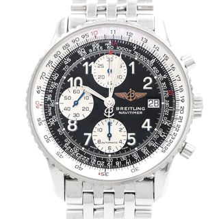 ブライトリング(BREITLING)のBREITLING ブライトリング オールドナビタイマー クロノグラフ A13322 デイト 30m防水 スモールセコンド デイト 黒 ブラック SS ステンレス メンズ 自動巻き【6ヶ月保証】【腕時計】【中古】(腕時計(アナログ))