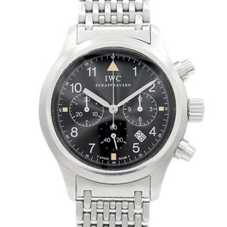 インターナショナルウォッチカンパニー(IWC)の内部点検済 IWC インターナショナルウォッチカンパニー メカニカルフリーガー クロノグラフ IW370607 デイデイト 黒 ブラック SS ステンレス メンズ 自動巻き【6ヶ月保証】【腕時計】【中古】(腕時計(アナログ))