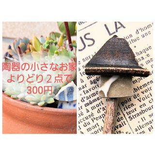 同梱値引きあり　多肉植物用　シー陶器の小さなお家⑤