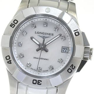 ロンジン(LONGINES)のロンジン LONGINES L3.198.4 ハイドロ コンクエスト 11Pダイヤ クォーツ レディース 美品 _815757(腕時計)