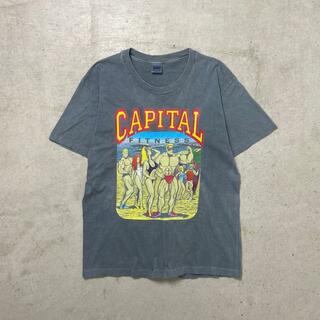 90年代 USA製 CAPITAL FITNESS 企業ロゴプリントTシャツ メンズXL(Tシャツ/カットソー(半袖/袖なし))