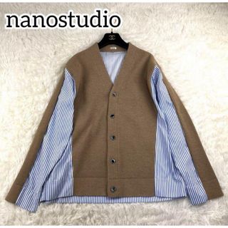 未使用級✨ Nanostudio カーディガン ワッフル生地 ストライプ　シャツ(シャツ)