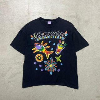 90年代 USA製 CULTURE IS LIFE プリントTシャツ アート メッセージ メンズXL相当(Tシャツ/カットソー(半袖/袖なし))