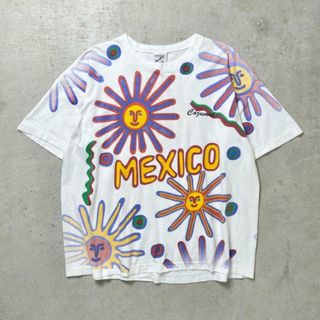 90年代 MEXICO COZUMEL オールオーバープリントTシャツ アート 総柄 メンズXL(Tシャツ/カットソー(半袖/袖なし))