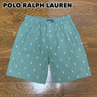 ポロラルフローレン(POLO RALPH LAUREN)の90s POLO RALPH LAUREN ハーフパンツ 黄緑 ポニー総柄(ショートパンツ)