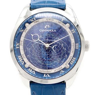 シチズン(CITIZEN)の電池交換済 CITIZEN シチズン CAMPANOLA カンパノラ コスモサイン 4398-T015425 CTV57-1231 30ｍ防水 青 ブルー SS ステンレス 純正尾錠 メンズ クォーツ【6ヶ月保証】【腕時計】【中古】(腕時計(アナログ))