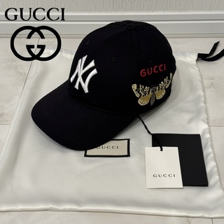 Gucci - 美品 GUCCI グッチ ニューヨークヤンキース コラボ キャップ 帽子 本物