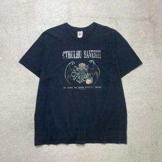 00年代 CTHULHU SAVES !!! クトゥルフ セーブス ゲーム プリントTシャツ メンズ2XL(Tシャツ/カットソー(半袖/袖なし))