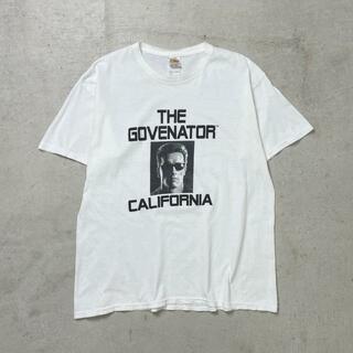 00年代 THE GOVENATOR CALIFORNIA アーノルド・シュワルツェネッガー プリントTシャツ 人物 パロディ ジョーク メンズXL(Tシャツ/カットソー(半袖/袖なし))