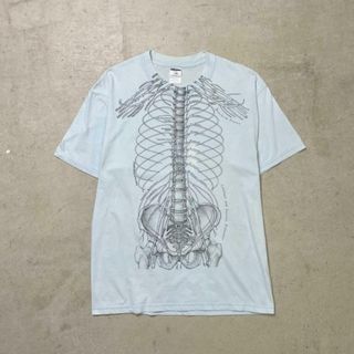 00年代 X線 骨 スケルトン プリントTシャツ Leslie Arwin メンズL(Tシャツ/カットソー(半袖/袖なし))