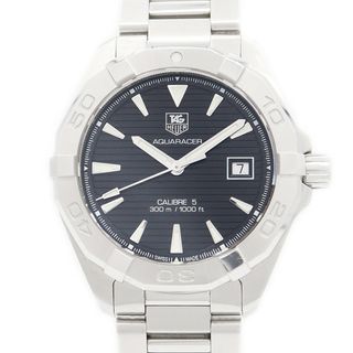 タグホイヤー(TAG Heuer)の内部点検済 TAG Heuer アクアレーサー キャリバー5 WAY2110 BA0928 300m防水 デイト 黒 ブラック SS ステンレス メンズ 自動巻き【6ヶ月保証】【腕時計】【中古】(腕時計(アナログ))