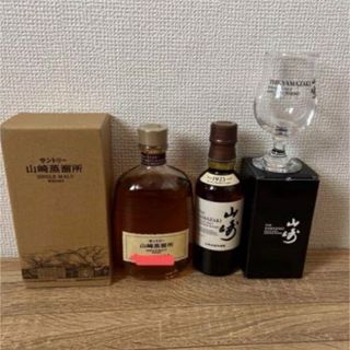 サントリー(サントリー)の山崎180ml　山崎蒸溜所限定シングルモルト飲み比べセット　グラス付(ウイスキー)