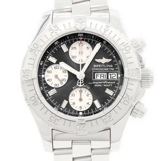 ブライトリング(BREITLING)のBREITLING ブライトリング スーパーオーシャン クロノグラフ A13340 A111B83PRS デイデイト 500m防水 黒 ブラック SS ステンレス メンズ 自動巻き【6ヶ月保証】【腕時計】【中古】(腕時計(アナログ))