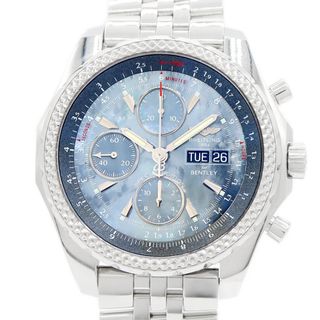 ブライトリング(BREITLING)の内部点検済 BREITLING ブライトリング ベントレーGT 日本限定 A133627 A133627X BE63 クロノグラフ 100m防水 デイデイト マザーオブパール ブルーシェル SS ステンレス メンズ 自動巻き【自社保証6ヶ月】【腕時計】【中古】(腕時計(アナログ))