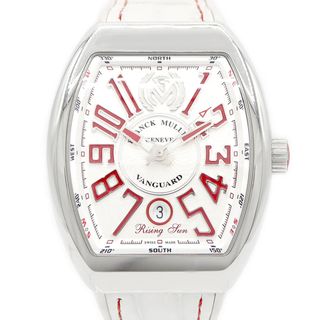 フランクミュラー(FRANCK MULLER)の内部点検済 FRANCK MULLER フランクミュラー ヴァンガード ライジングサン 限定モデル V41SCDTRSUN デイト 白 ホワイト SS ステンレス 純正ベルト 純正尾錠 メンズ 自動巻き【6ヶ月保証】【中古】【腕時計】(腕時計(アナログ))