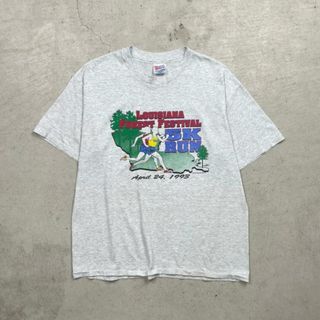 90年代 USA製 LOUISIANA FOREST FESTIVAL マラソン プリントTシャツ メンズXL(Tシャツ/カットソー(半袖/袖なし))