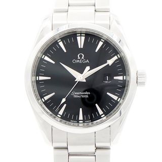 オメガ(OMEGA)の電池交換済 OMEGA オメガ シーマスター アクアテラ 2517.50 150m防水 デイト 黒 ブラック SS ステンレス メンズ クォーツ【6ヶ月保証】【腕時計】【中古】(腕時計(アナログ))