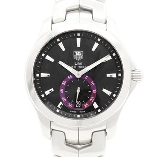 タグホイヤー(TAG Heuer)の内部点検済 TAG Heuer タグホイヤー リンク キャリバー6 タイガーウッズモデル 5000本限定 WJF211D BA0570 スモールセコンド 200m防水 デイト 裏スケ 黒 ブラック SS ステンレス メンズ 自動巻き【6ヶ月保証】【腕時計】【中古】(腕時計(アナログ))