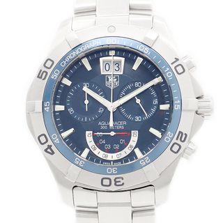 タグホイヤー(TAG Heuer)の電池交換済 TAG Heuer タグホイヤー アクアレーサー クロノ グランドデイト CAF101C.BA082. クロノグラフ スモールセコンド 300m防水 青 ブルー SS ステンレス メンズ クォーツ【6ヶ月保証】【腕時計】【中古】(腕時計(アナログ))