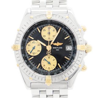 ブライトリング(BREITLING)のBREITLING ブライトリング クロノマット ビコロ B13050.1 クロノグラフ スモールセコンド デイト 黒 ブラック SS ステンレス YG イエローゴールド メンズ 自動巻き【保証6ヶ月】【腕時計】【中古】(腕時計(アナログ))