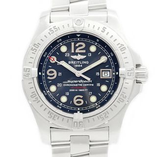 ブライトリング(BREITLING)のBREITLING ブライトリング エアロマリン スーパーオーシャン スチールフィッシュ X-プラス A17390 デイト 2000m防水 青 ブルー SS ステンレス メンズ 自動巻き スティールフィッシュ【6ヶ月保証】【腕時計】【中古】(腕時計(アナログ))