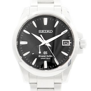 グランドセイコー(Grand Seiko)のSEIKO セイコー GS グランドセイコー メカニカル スプリングドライブ SBGA027 9R65-0AG1 100m防水 パワーリザーブ デイト 黒 ブラック SS ステンレス メンズ 自動巻き【6ヶ月保証】【腕時計】【中古】(腕時計(アナログ))