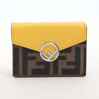 フェンディ(FENDI)のフェンディ エフイズフェンディ レザー  イエロー レディース コンパクト(財布)