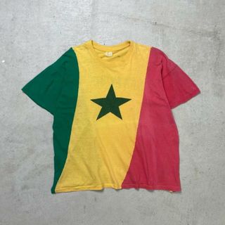 SENEGAL 国旗 両面プリントTシャツ 切り替えデザイン メンズL相当(Tシャツ/カットソー(半袖/袖なし))