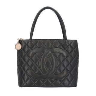 シャネル(CHANEL)のシャネル 復刻トート トートバッグ キャビアスキン A01804 ブラック レディース CHANEL  中古(トートバッグ)