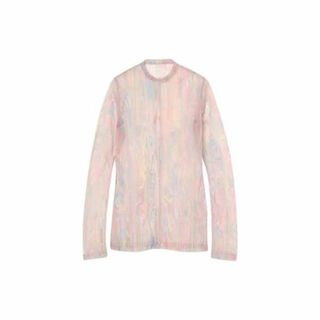 マメ(mame)のmame Marble Print Sheer Jersey Top サイズ2(カットソー(長袖/七分))