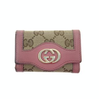 グッチ(Gucci)の〇〇GUCCI グッチ スーキー GGキャンバス 6連 キーケース 282432 ベージュ x ピンク(その他)