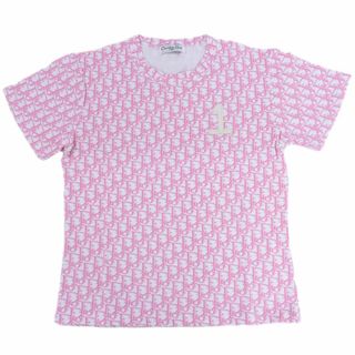 Christian Dior - 本物 クリスチャン ディオール Christian トロッター Tシャツ カットソー 半袖 トップス コットン ピンク ホワイト レディース 衣類 洋服 中古