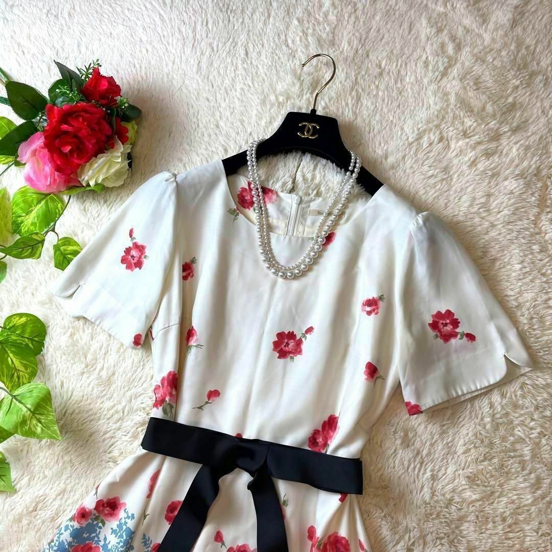 Rose Tiara - 大きいサイズ☆ローズティアラ ワンピース 42 XL リボン Rose Tiara - 大きいサイズ☆ローズティアラ ワンピース 42 XL リボン