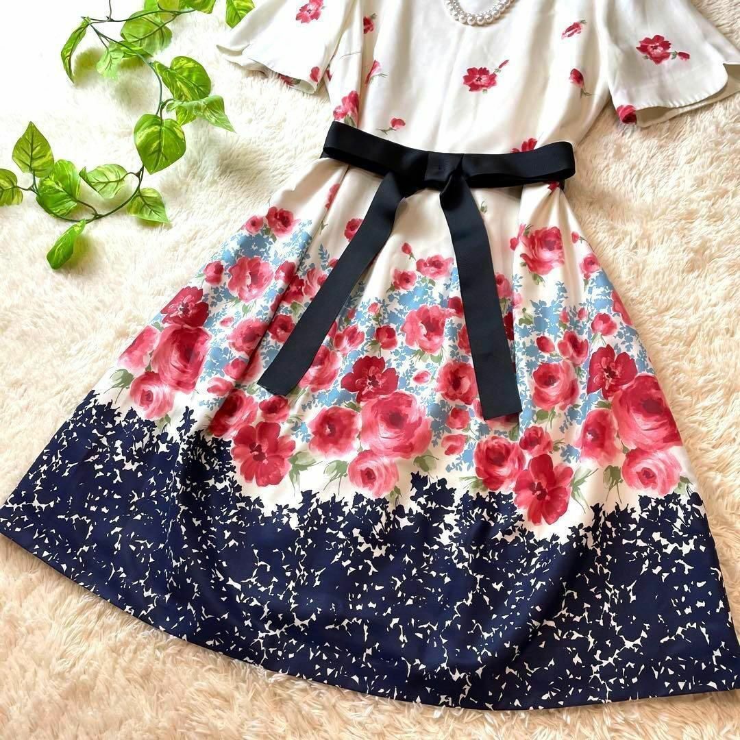 Rose Tiara - 大きいサイズ☆ローズティアラ ワンピース 42 XL リボン Rose Tiara - 大きいサイズ☆ローズティアラ ワンピース 42 XL リボン