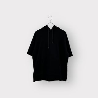 ZARA ザラ 半袖パーカー ブラック コットン サイズM ヴィンテージ 衣B 6 買(パーカー)