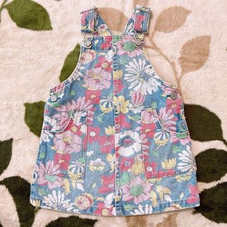 ギャップ(GAP)の花柄ワンピース　ジャンバースカート　80(ワンピース)