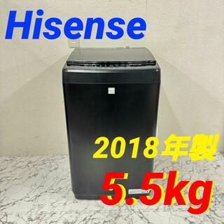 17954 ガラストップ　一人暮らし洗濯機 Hisense 2018年製(洗濯機)