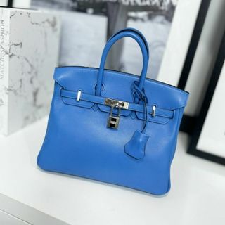 エルメス(Hermes)の美品 エルメス バーキン25 ヴォースイフト ブルーパラダイス(ハンドバッグ)