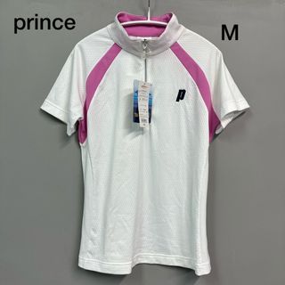 プリンス(Prince)のprince ウェア　トップス　M ゲームシャツ　テニス　ピンク　ホワイト　(ウェア)