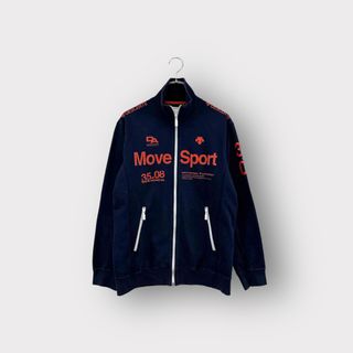 DESCENTE Move Sport デサント ムーブスポーツ トレーナー フルジップ ネイビー サイズ0 メンズ ヴィンテージ 6(スウェット)