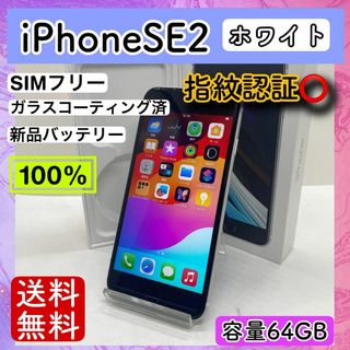 アップル(Apple)の【美品】iPhoneSE2 ホワイト 64GB SIMフリー 本体 大容量(スマートフォン本体)