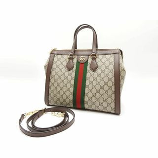 グッチ(Gucci)のグッチ オフィディア ミディアム 2way トートバッグ ショルダーバッグ PVC レザー ベージュ ブラウン 524537【中古】(トートバッグ)