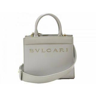 ブルガリ(BVLGARI)のBVLGARI　ブルガリ　ロゴトート　291799　ハンドバッグ　ショルダーバッグ　グレー　シンプル　レディース　ギフト　プレゼント包装可【中古】松前R56号店(メッセンジャーバッグ)