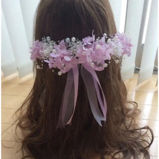 ヘッドドレス♡紫陽花♡紫(ヘアピン)