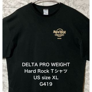 ヴィンテージ(VINTAGE)のアメリカ古着 USAハードロック ギタープリント XLsize ブラックTシャツ(Tシャツ/カットソー(半袖/袖なし))