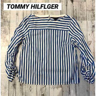 TOMMY HILFIGER - トミーヒルフィガー　ストライプ　ロングスリーブシャツ　袖アレンジ可　レディース