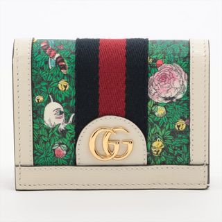 Gucci - グッチ  PVC×レザー  ホワイト レディース コンパクトウォレット