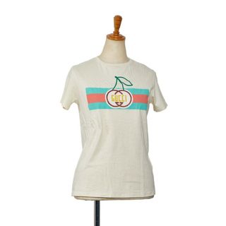 Gucci - 美品 グッチ ロゴ プリント シェリーライン Tシャツ 半袖 サイズ：12 610190 コットン レディース GUCCI 【1-0150747】